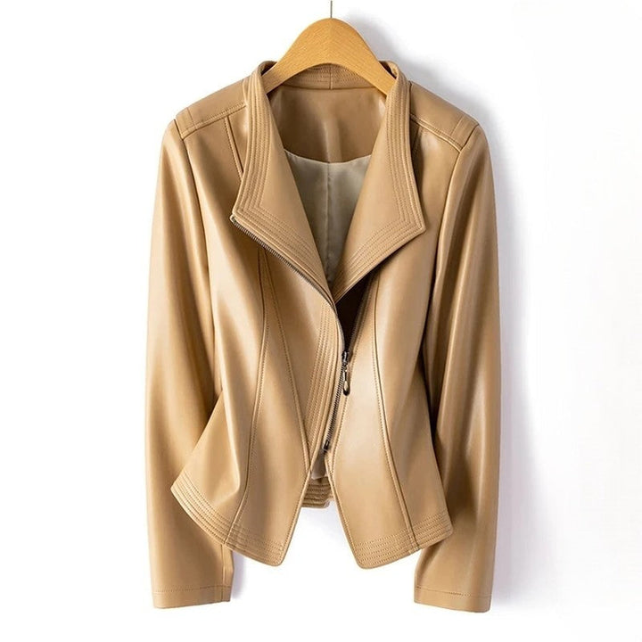 Una | Moto Faux Leather Asymmetrical Zip Jacket