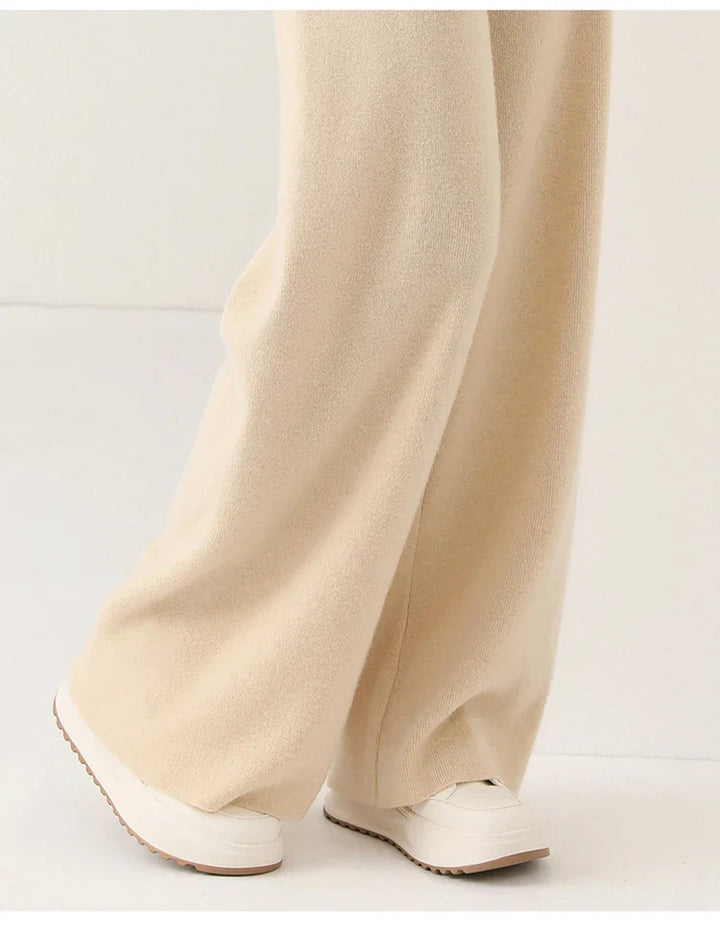 Ruby | High-Waisted Wide-Leg Knit Trousers