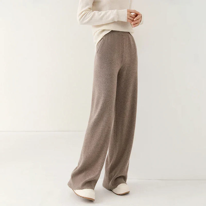 Ruby | High-Waisted Wide-Leg Knit Trousers