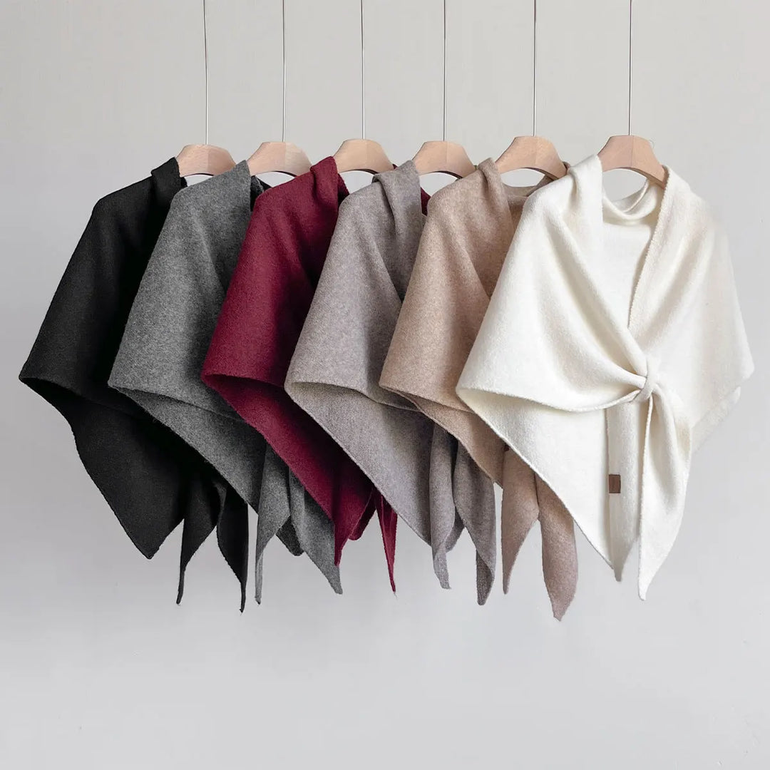 Womens knit wrap shawl shoulder cape, view 7