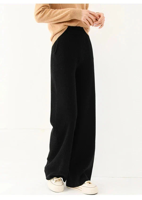 Ruby | High-Waisted Wide-Leg Knit Trousers