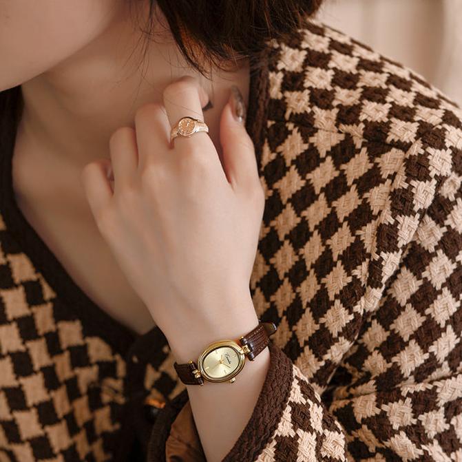 Mila | Womens Leather Strap Rectangular Watch
