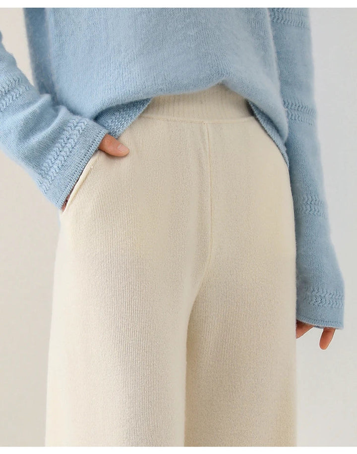 Ruby | High-Waisted Wide-Leg Knit Trousers