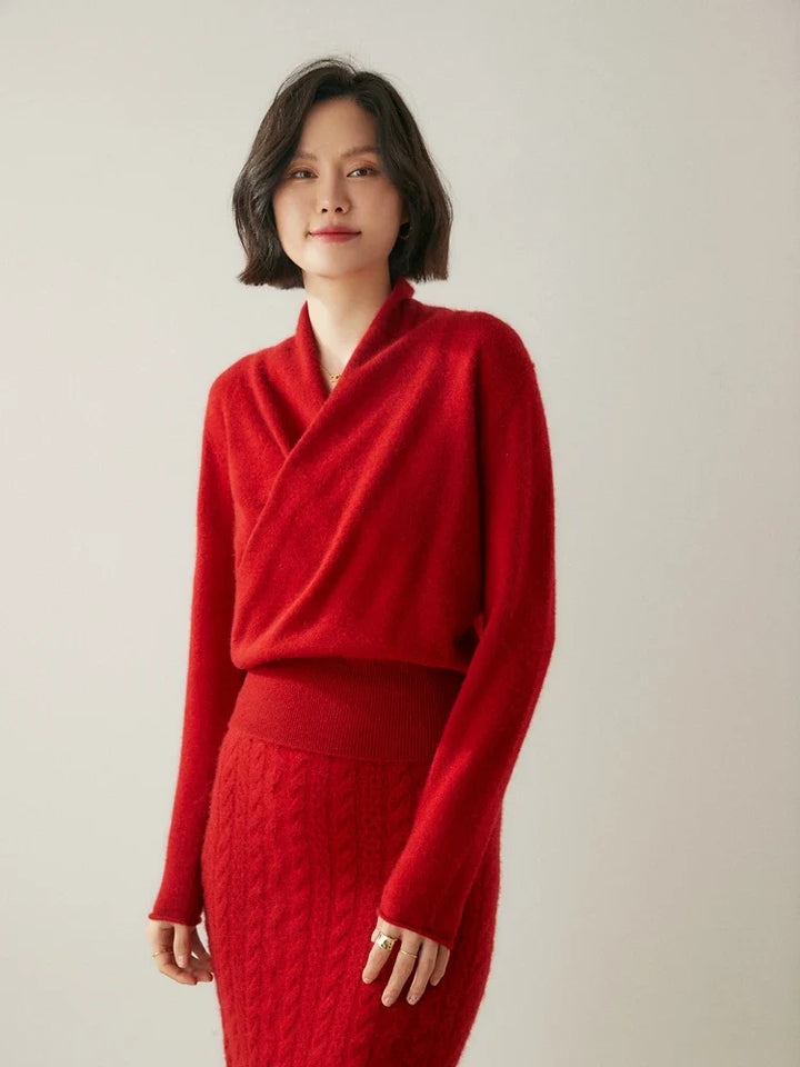 Madison | Womens Wrap Sweater Long Sleeve V-Neck