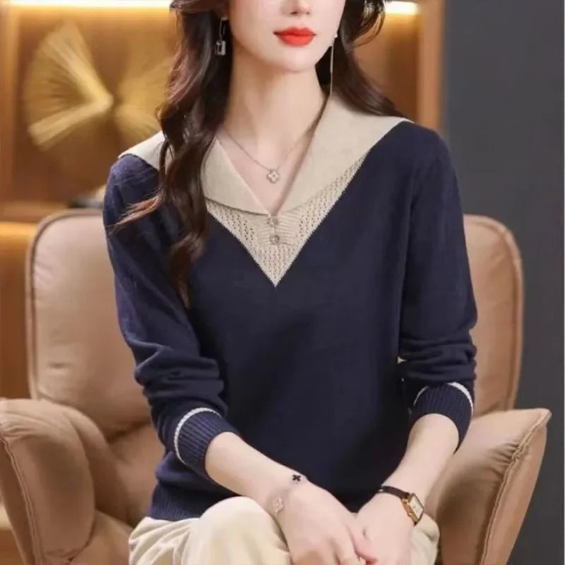 Mara | Polo Sweater Relaxed Fit Collared V-Neck
