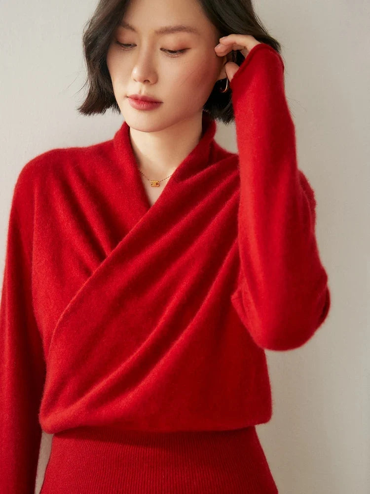 Madison | Womens Wrap Sweater Long Sleeve V-Neck