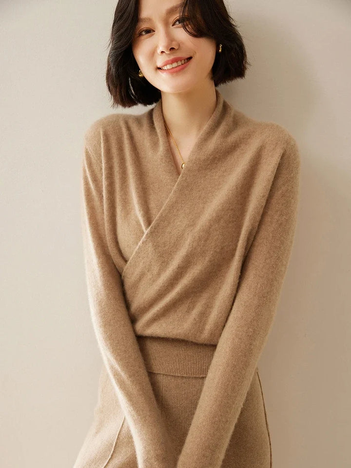 Madison | Womens Wrap Sweater Long Sleeve V-Neck