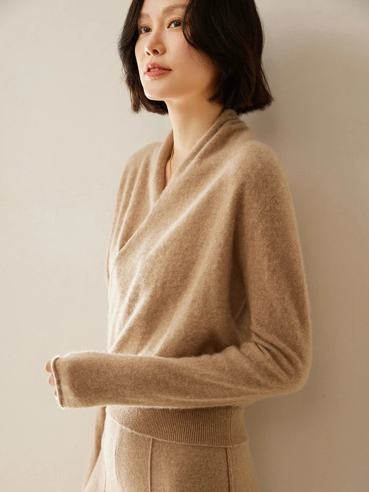 Madison | Womens Wrap Sweater Long Sleeve V-Neck