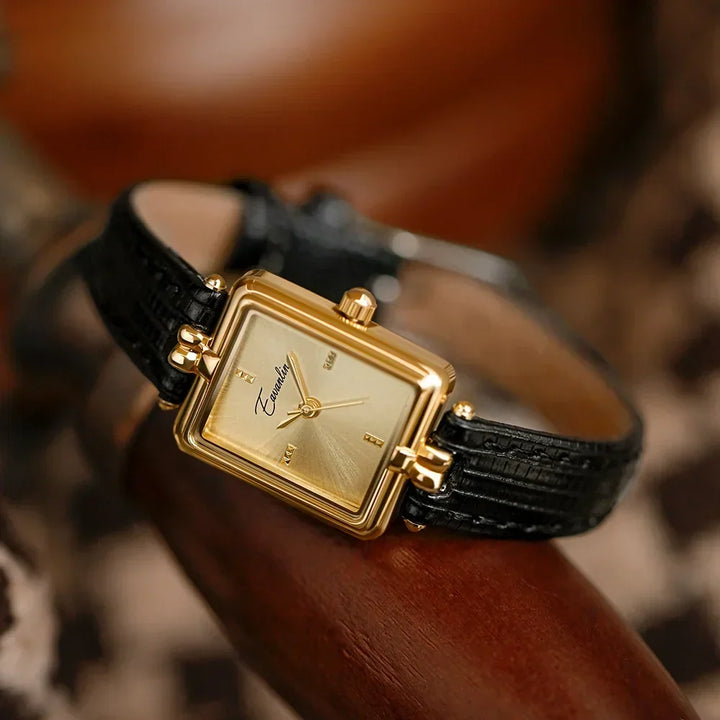 Mila | Womens Leather Strap Rectangular Watch