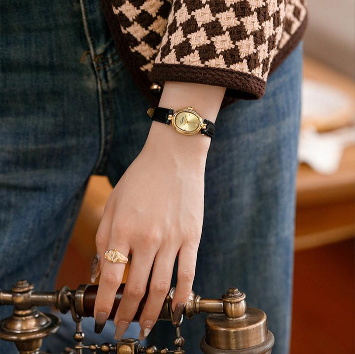 Mila | Womens Leather Strap Rectangular Watch