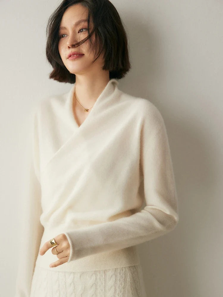 Madison | Womens Wrap Sweater Long Sleeve V-Neck