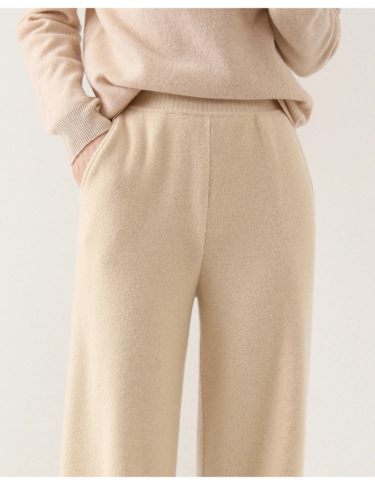 Ruby | High-Waisted Wide-Leg Knit Trousers