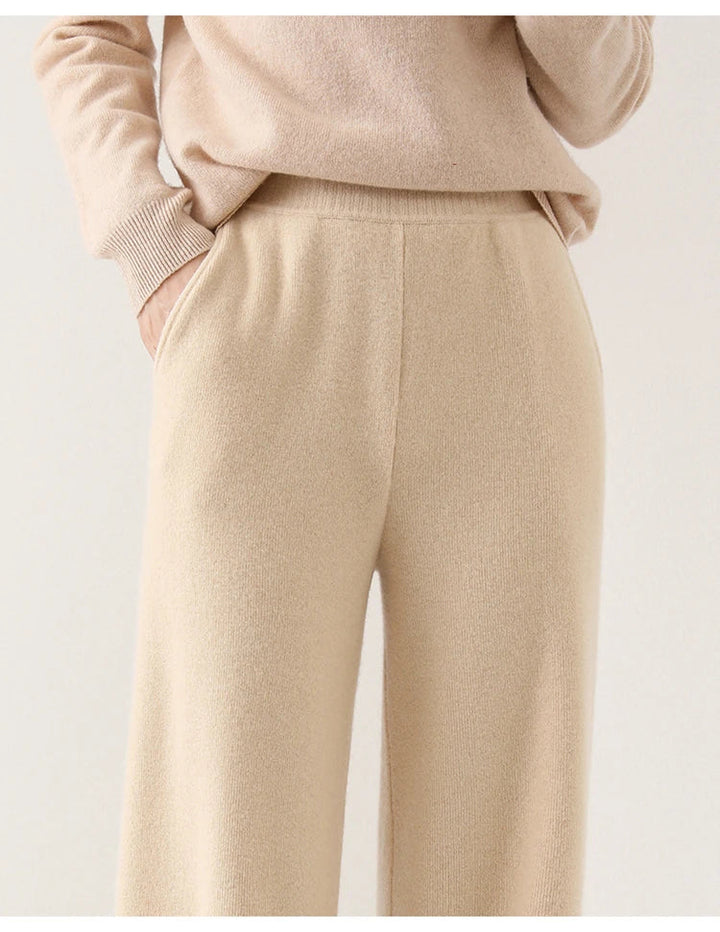 Ruby | High-Waisted Wide-Leg Knit Trousers