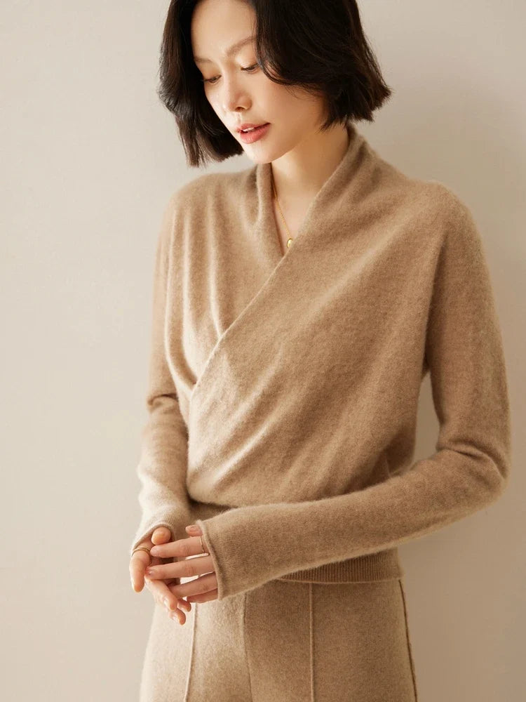 Madison | Womens Wrap Sweater Long Sleeve V-Neck