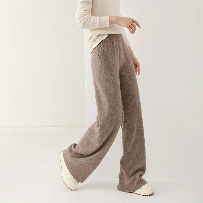 Ruby | High-Waisted Wide-Leg Knit Trousers