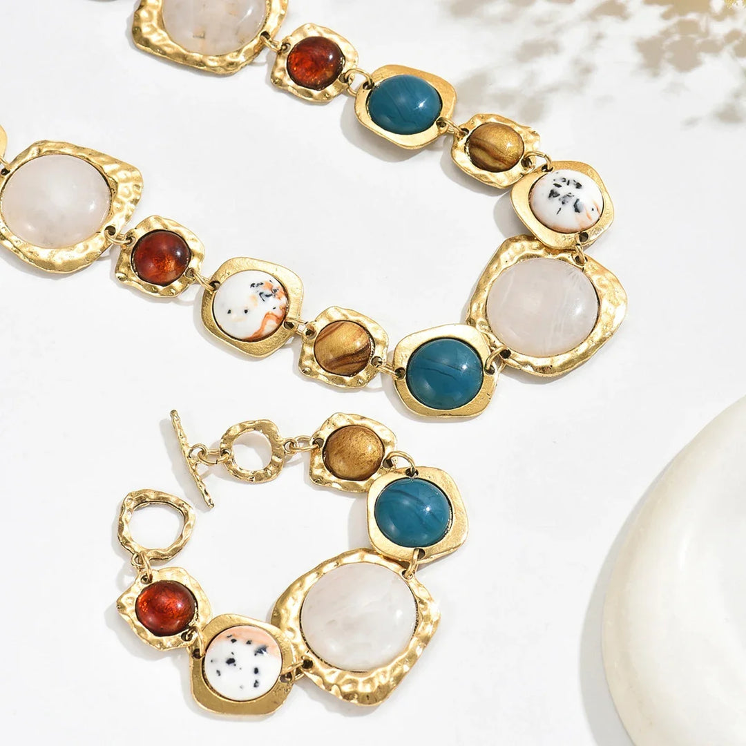 Ivy | Chunky Multi Stone Statement Necklace Set