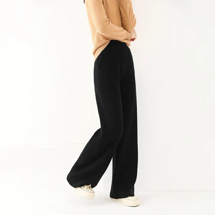 Ruby | High-Waisted Wide-Leg Knit Trousers