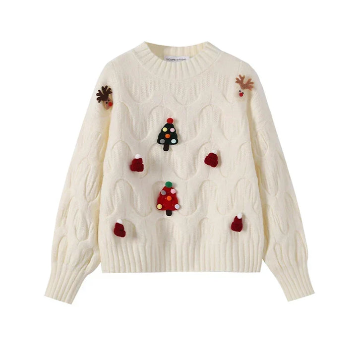 Paige | Cable Knit Relaxed Holiday Sweater
