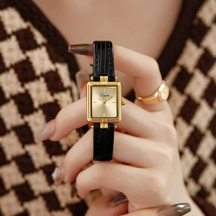 Mila | Womens Leather Strap Rectangular Watch