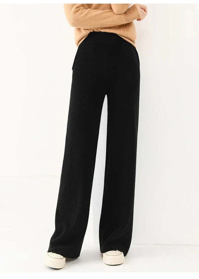 Ruby | High-Waisted Wide-Leg Knit Trousers