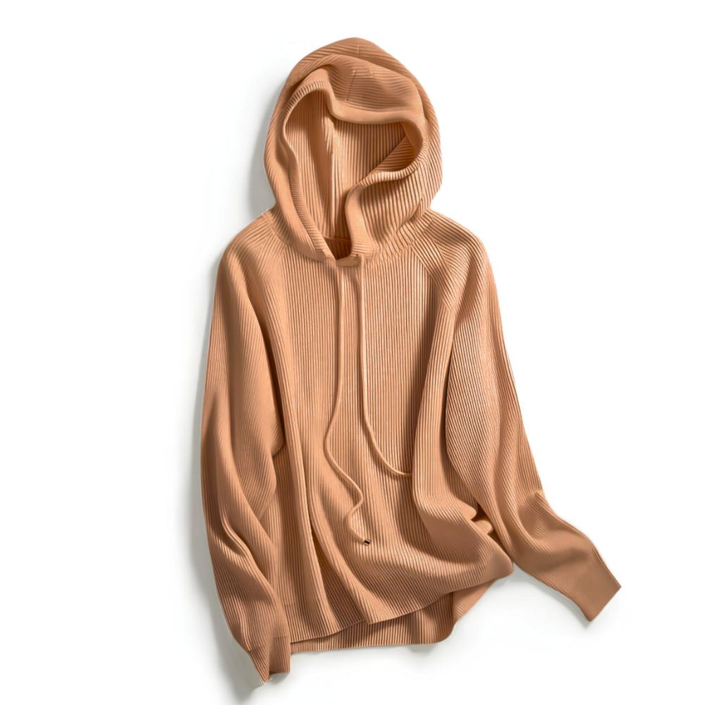 Gemma | Ribbed Knit Hoodie Raglan Sleeve Relaxed