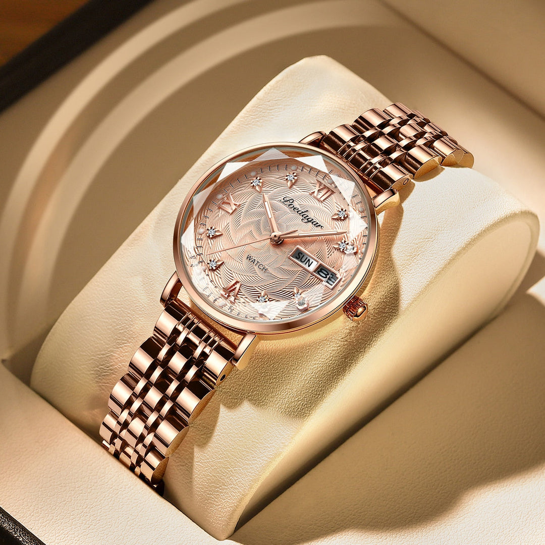 Heidi | Rhinestone Roman Numeral Link Bracelet Watch