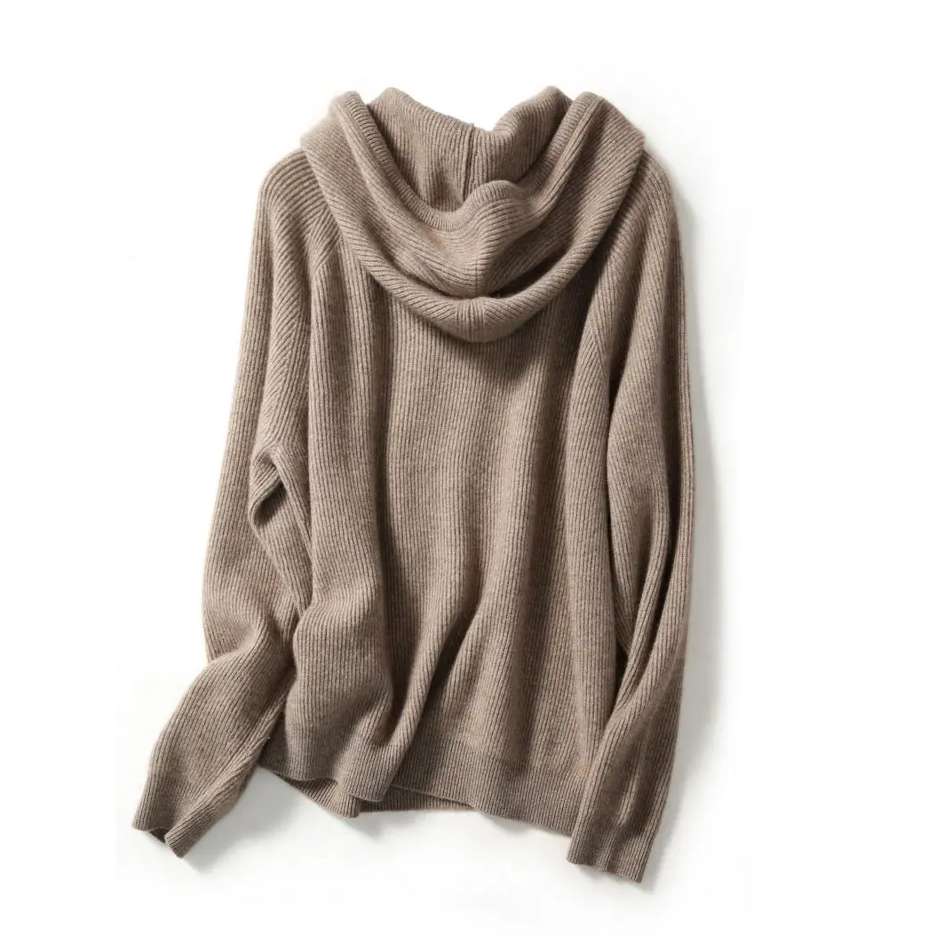 Gemma | Ribbed Knit Hoodie Raglan Sleeve Relaxed