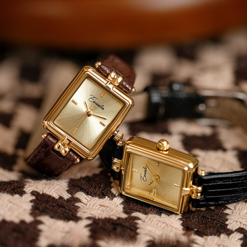 Mila | Womens Leather Strap Rectangular Watch