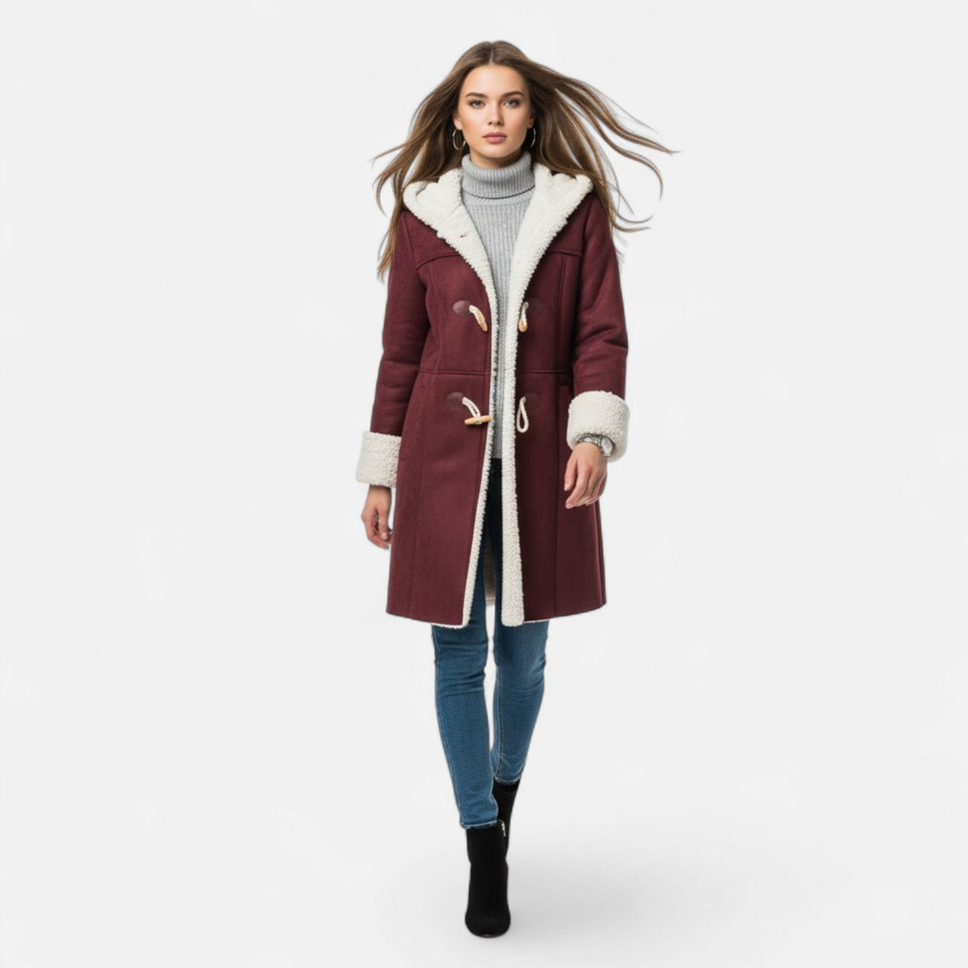 Willow | Womens Sherpa Lined Hooded Duffle Coat