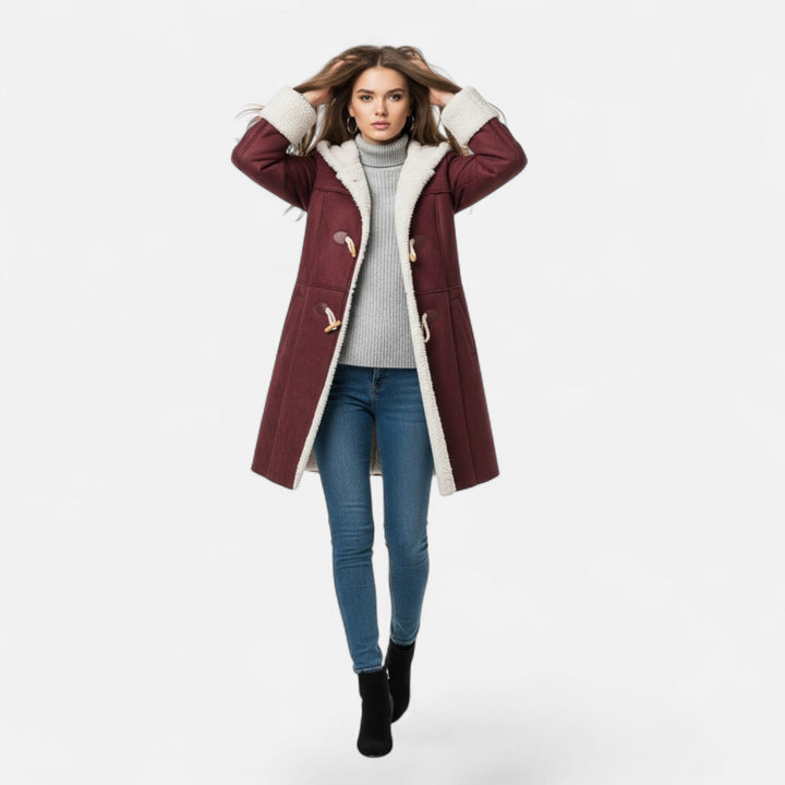 Willow | Womens Sherpa Lined Hooded Duffle Coat
