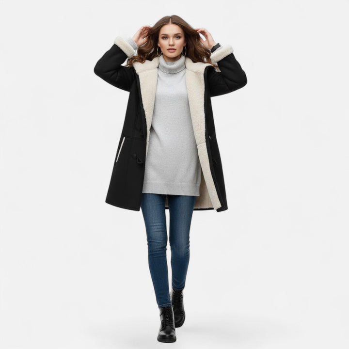 Willow | Womens Sherpa Lined Hooded Duffle Coat