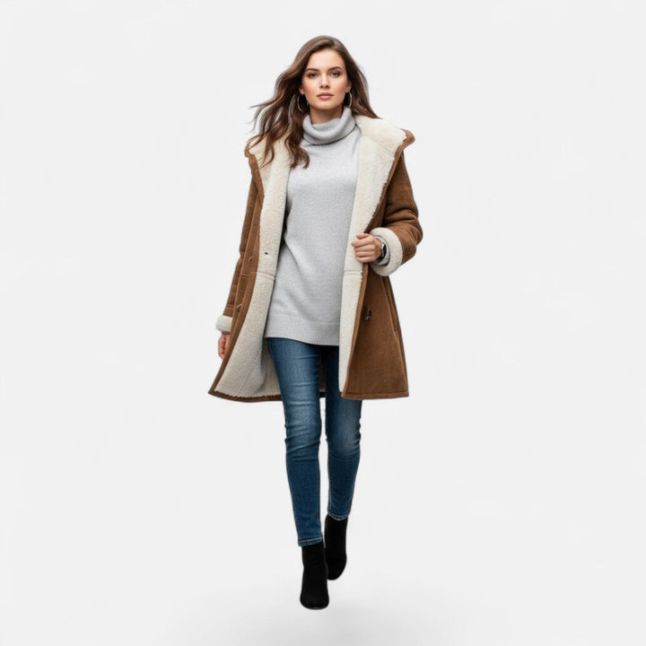 Willow | Womens Sherpa Lined Hooded Duffle Coat