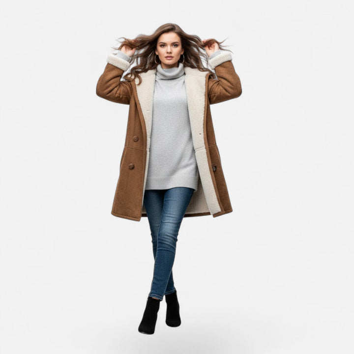 Willow | Womens Sherpa Lined Hooded Duffle Coat
