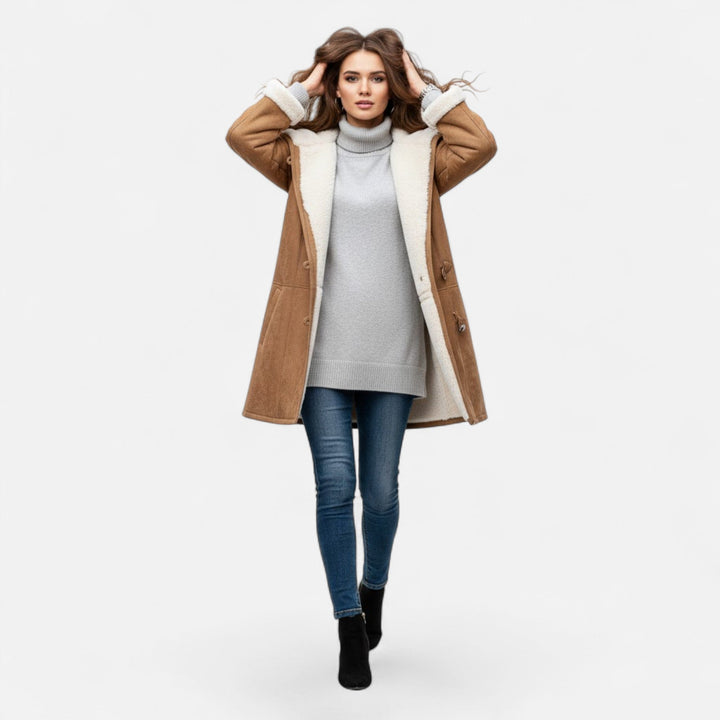 Willow | Womens Sherpa Lined Hooded Duffle Coat