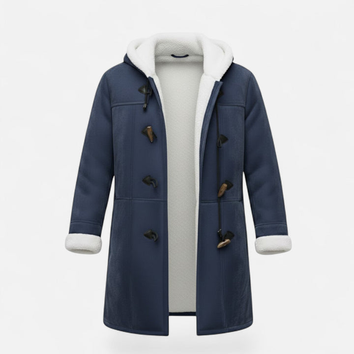 Womens sherpa lined hooded duffle coat, view 1
