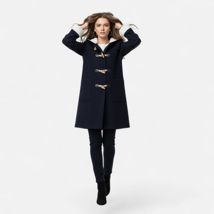 Willow | Womens Sherpa Lined Hooded Duffle Coat