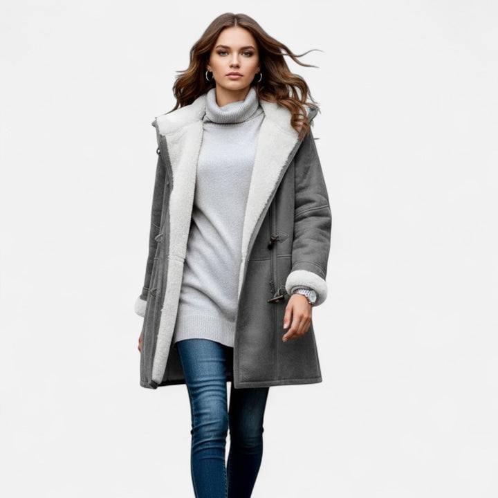 Willow | Womens Sherpa Lined Hooded Duffle Coat