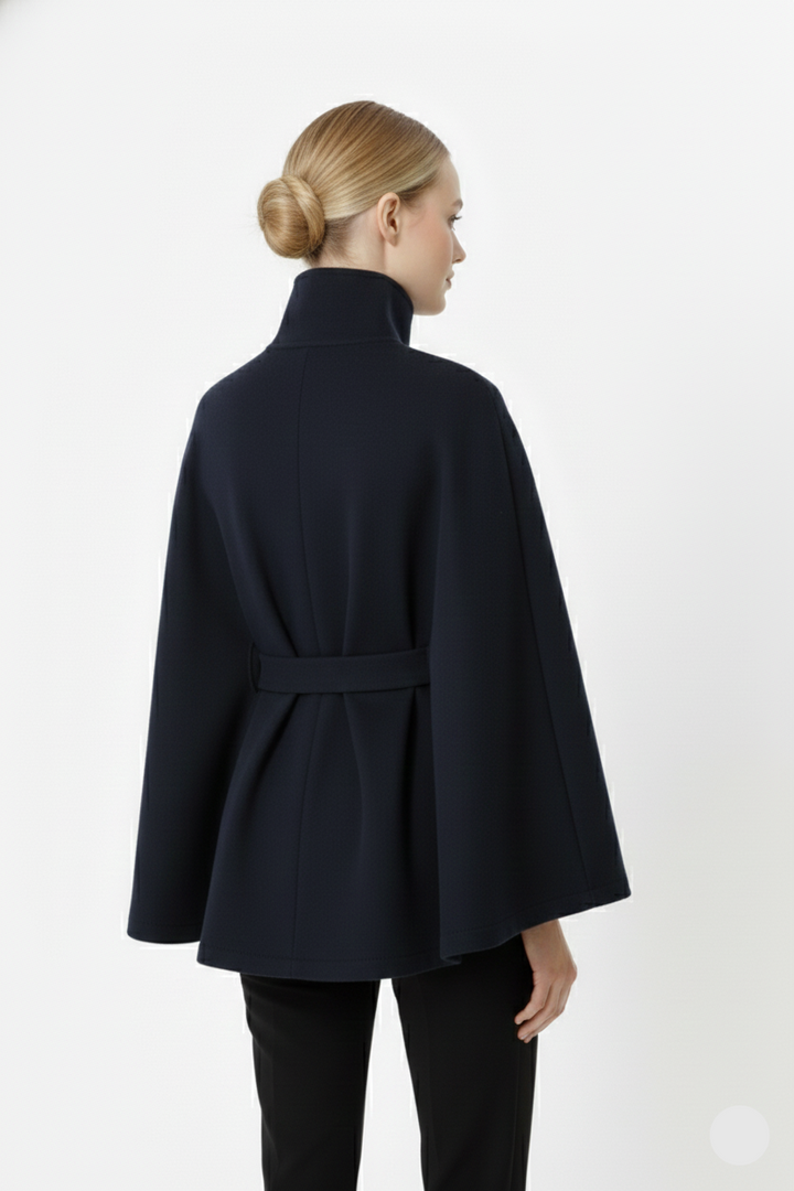 Stella | Cape Coat with Belted Waist