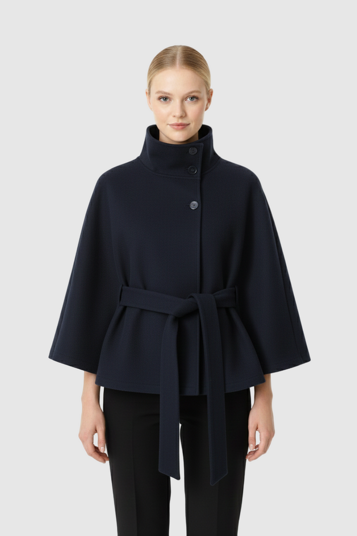 Stella | Cape Coat with Belted Waist