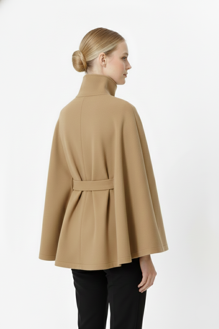 Stella | Cape Coat with Belted Waist