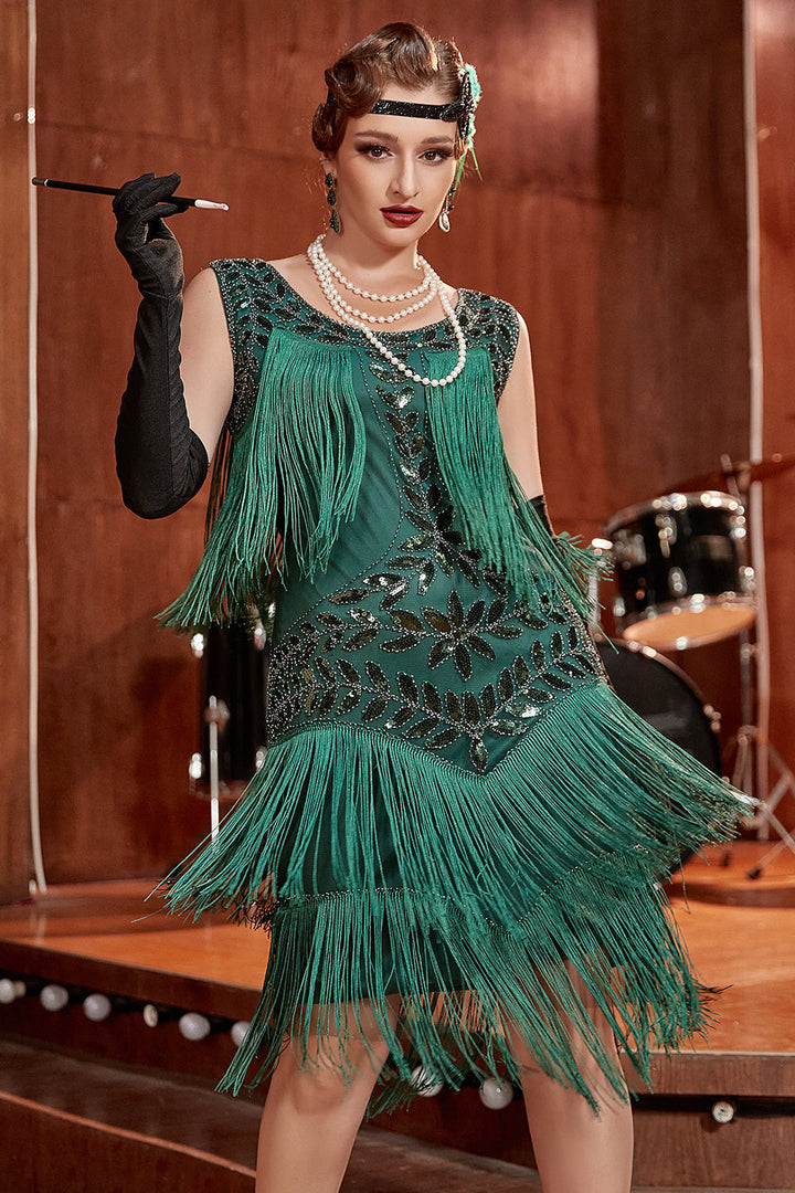 Delphine | 1920s Sequin Fringe Flapper Dress