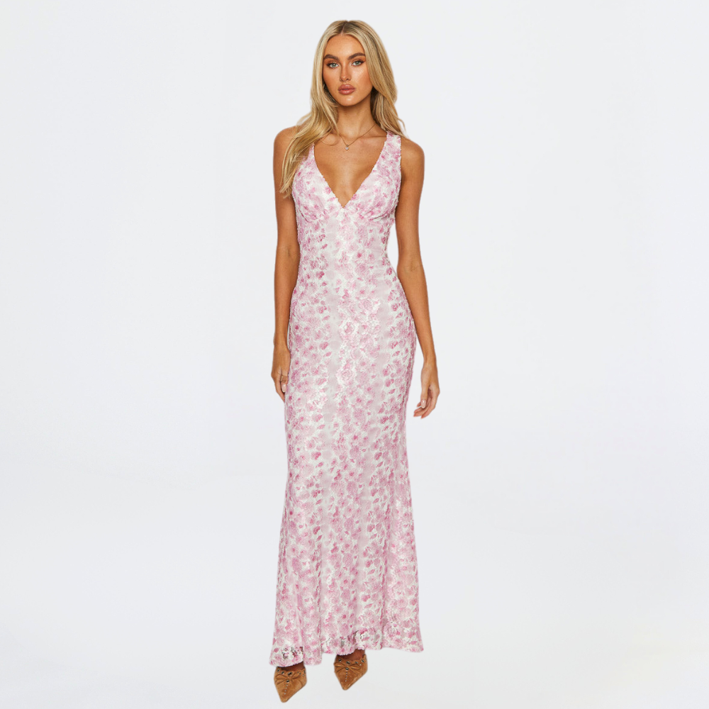 Yvette | Wedding Guest Floral Lace Maxi Dress