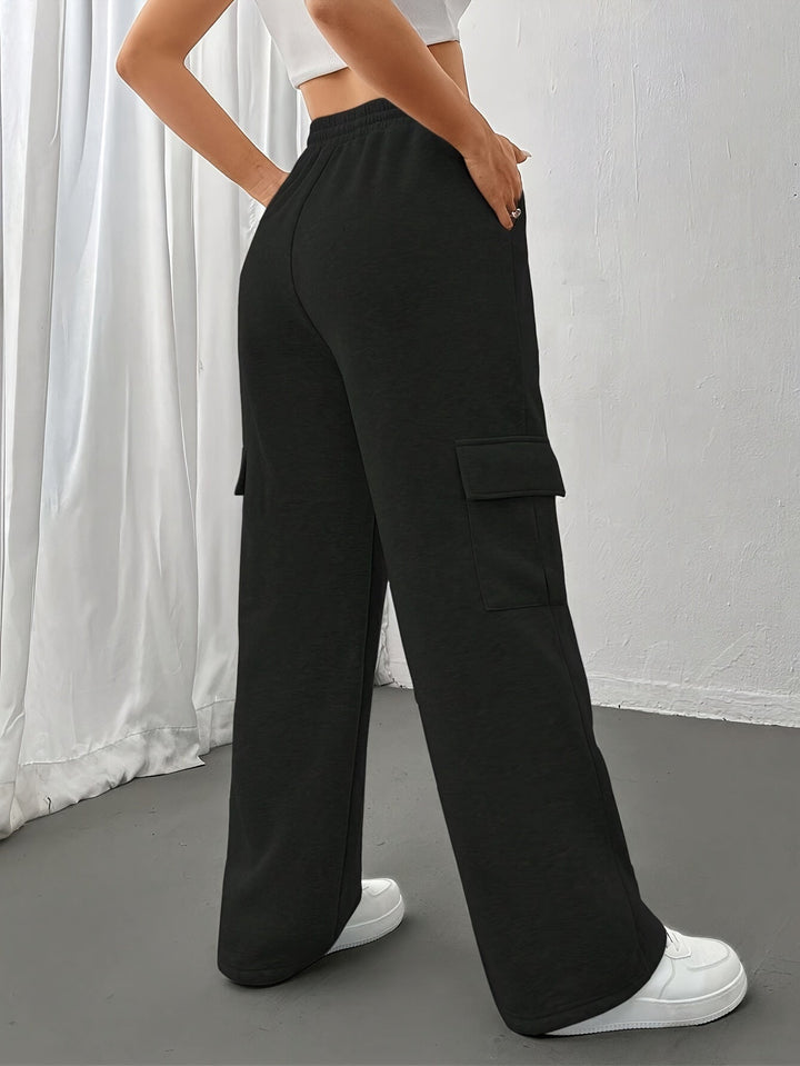 Sutton | Relaxed Fleece Cargo Sweatpants Wide Leg