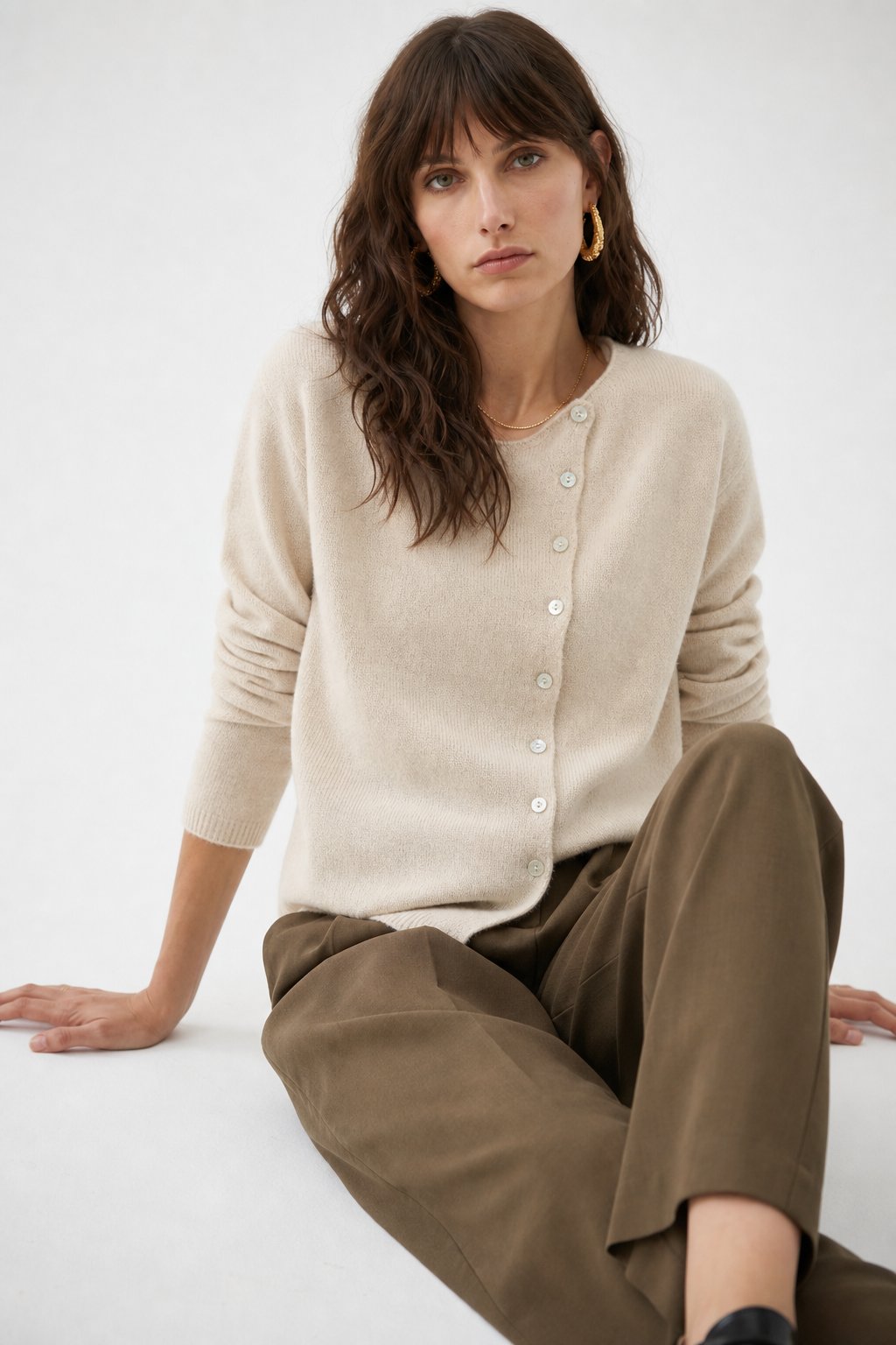 Bailey | Womens Relaxed Crew Cardigan Sweater