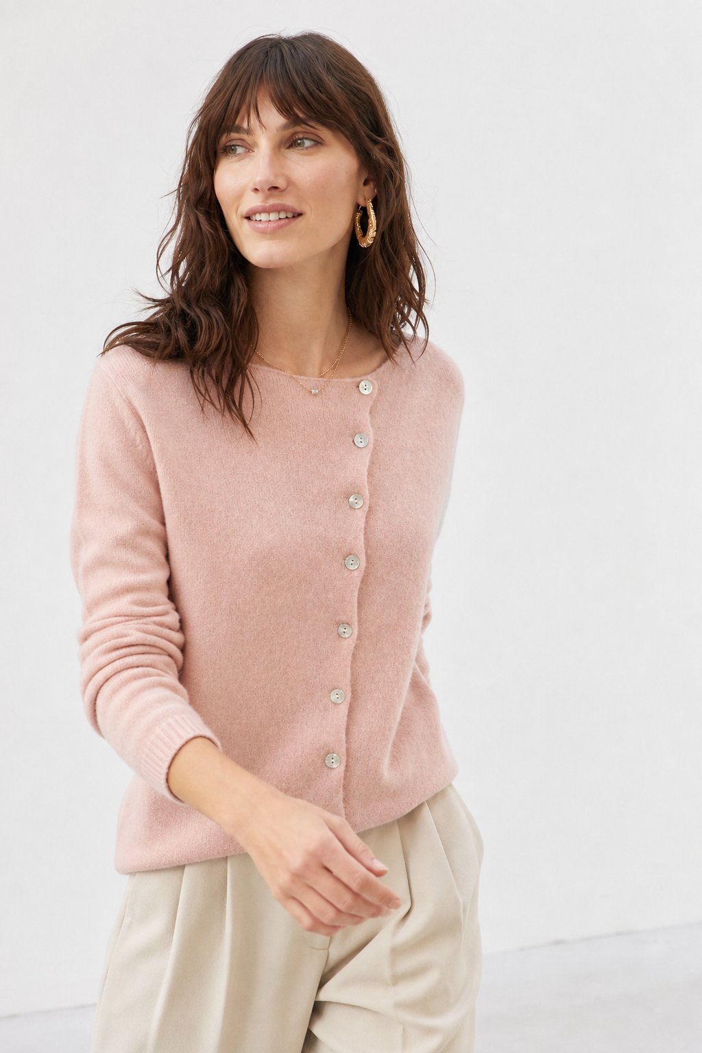 Bailey | Womens Relaxed Crew Cardigan Sweater