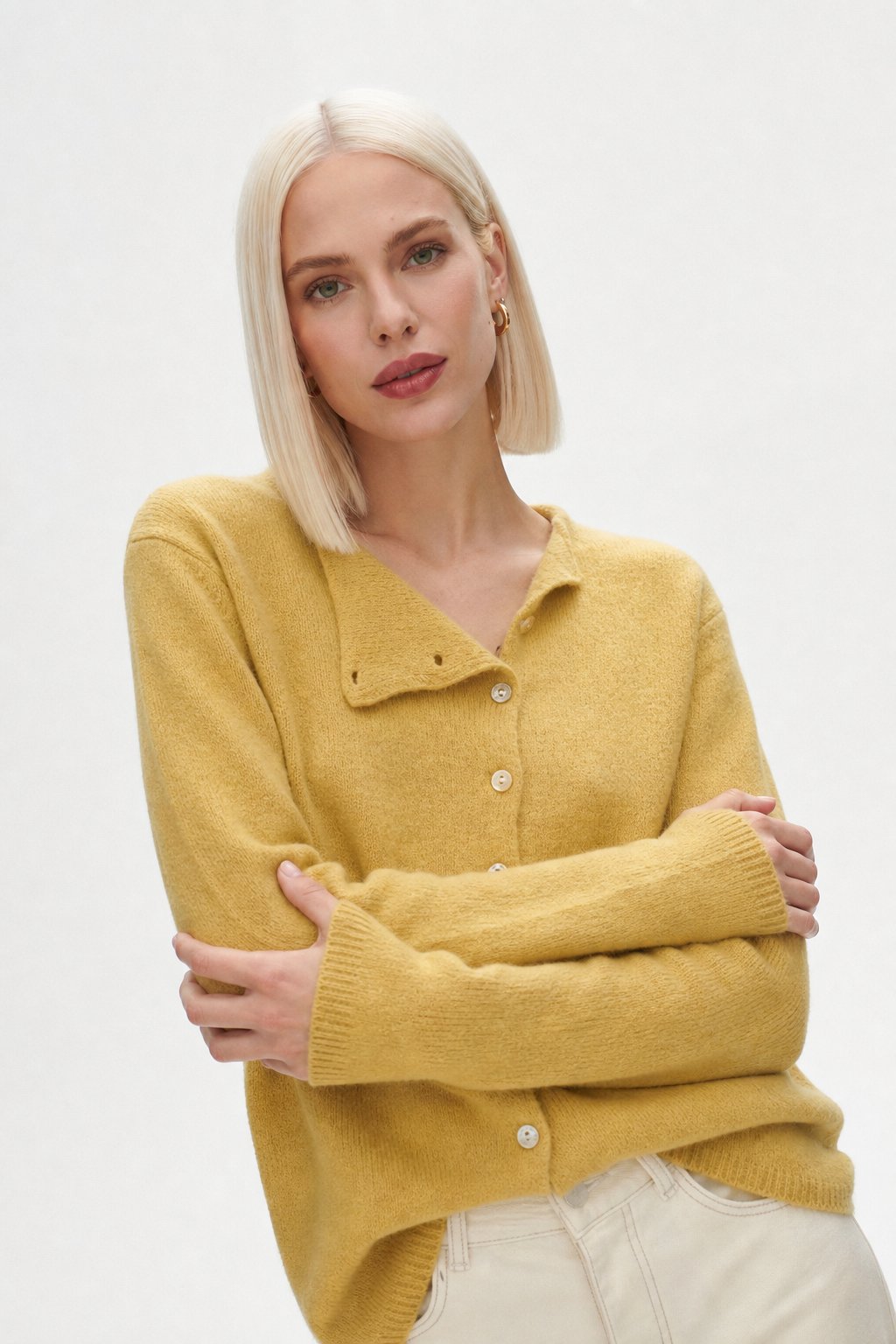 Bailey | Womens Relaxed Crew Cardigan Sweater