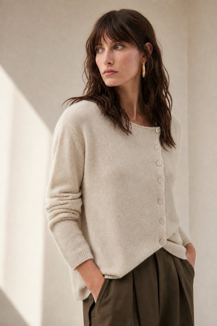 Bailey | Womens Relaxed Crew Cardigan Sweater