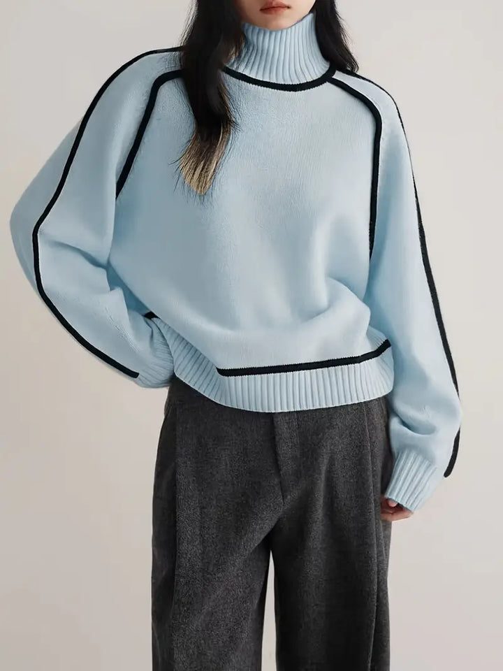 Womens oversized turtleneck sweater, view 4