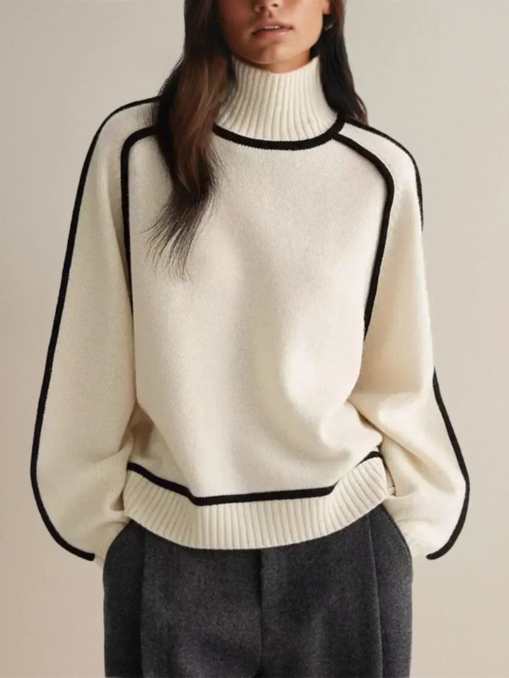 Womens oversized turtleneck sweater, view 1