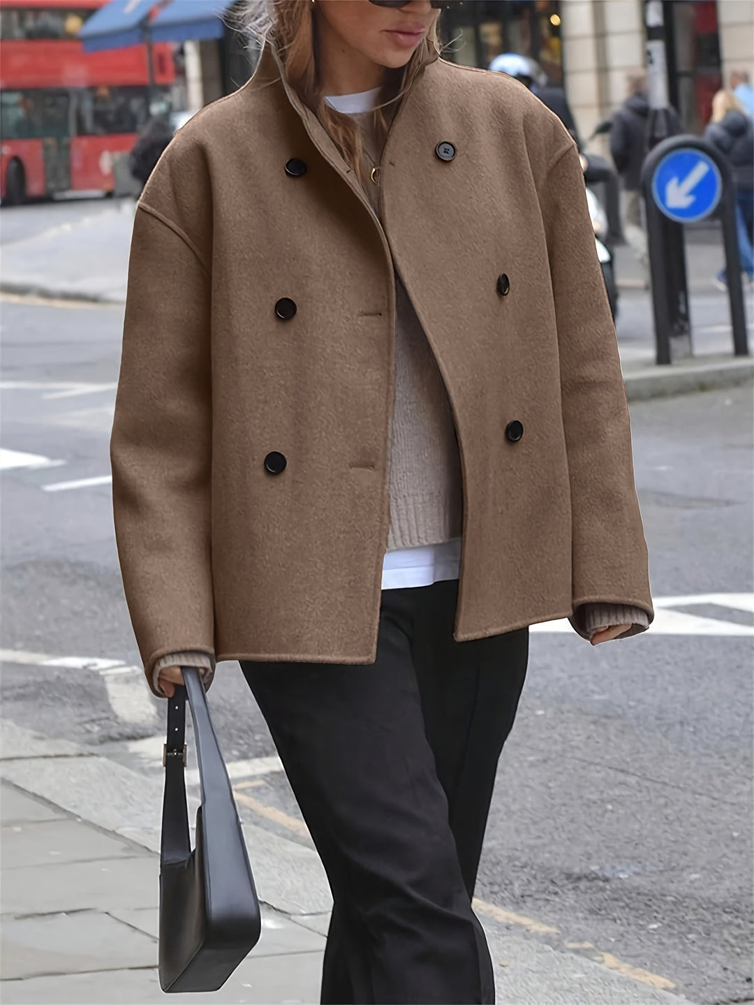 Addison | Double Breasted Wool Blend Coat